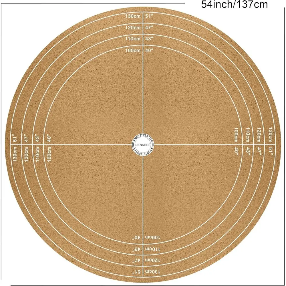 Round Table Mats - 54-40 Inches Cork Leather Placemats - Customizable for Side Dining or Coffee Tables (Black)