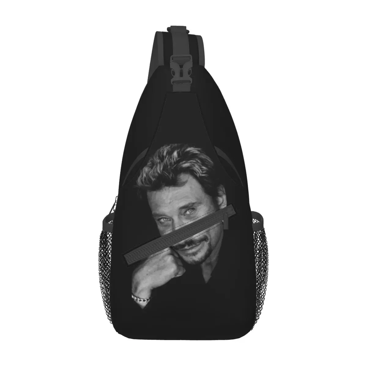 Johnny Hallyday Kleine Sling Tassen Borst Crossbody Schouder Sling Rugzak Outdoor Sport Daypacks Franse Rock Zanger Cool Pack