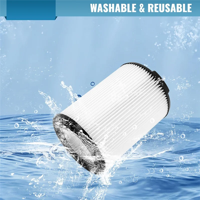 Filtro de cartucho de repuesto Stable-VF4000 para aspiradora en seco húmedo Ridged 72947 de 5 a 20 galones, 6-9 gal, Husky, paquete de 2