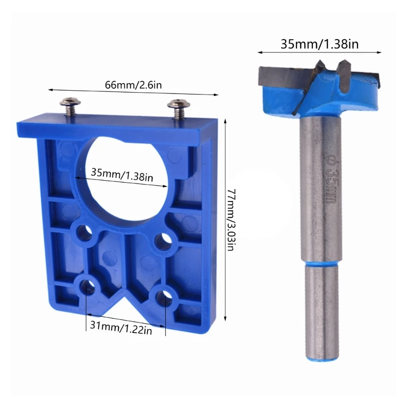 Woodworking Hinges Jig 35mm Hole Puncher Locator Hole Drilling Guide Accessory Dropship