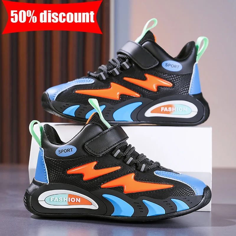 

Childrens Sports Shoes Fashion Boys New Versatile Stable Flexible Lightweight Running Shoes Casual Leather Outdoor Walking Shoes