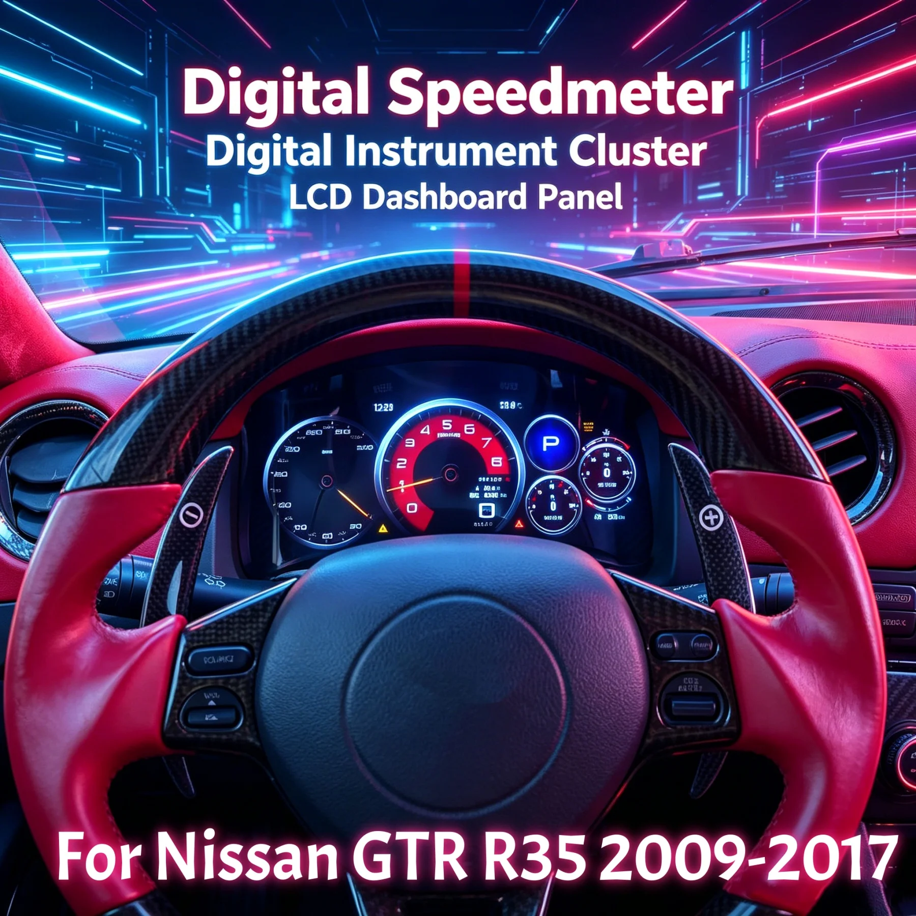 

New Arrival 12.3" Car Speedometer Linux System Digital Cluster For Nissan GTR R35 2009-2017 Auto LCD Dashboard Auto Instrument