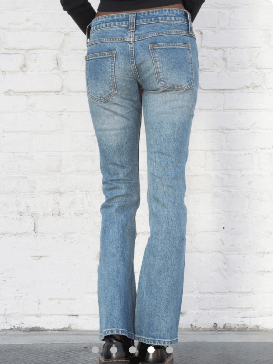 Blue Low Waist Flare Pants Women Autumn Vintage Cotton Pockets Slim Denim Trousers Female Harajuku Streetwear Basic Jeans Y2k