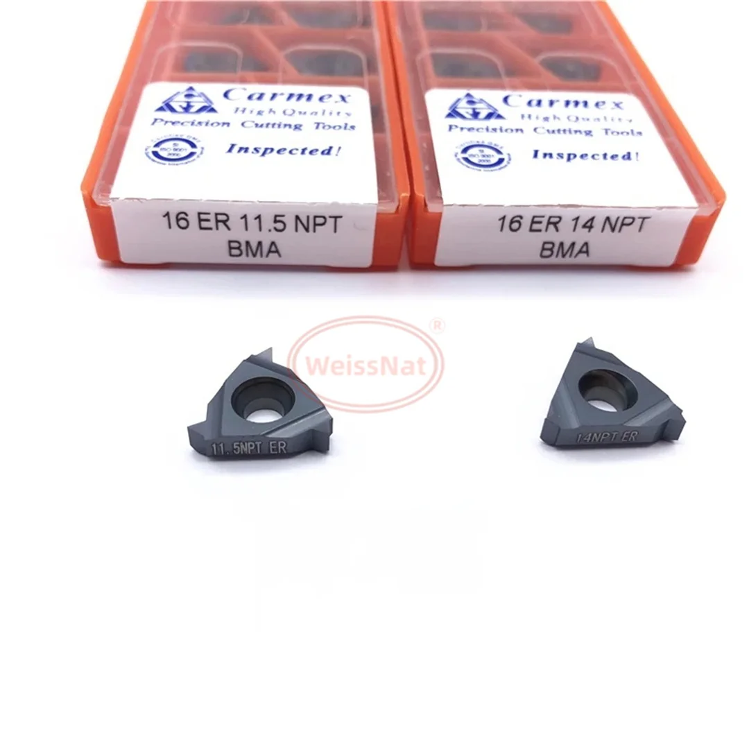 

CARMEX 16ER8.0 11.5 14 18 27NPT / 16IR8.0 11.5 14 18 27NPT BMA Thread Turning Carbide Insert 16ER 16IR Inserts