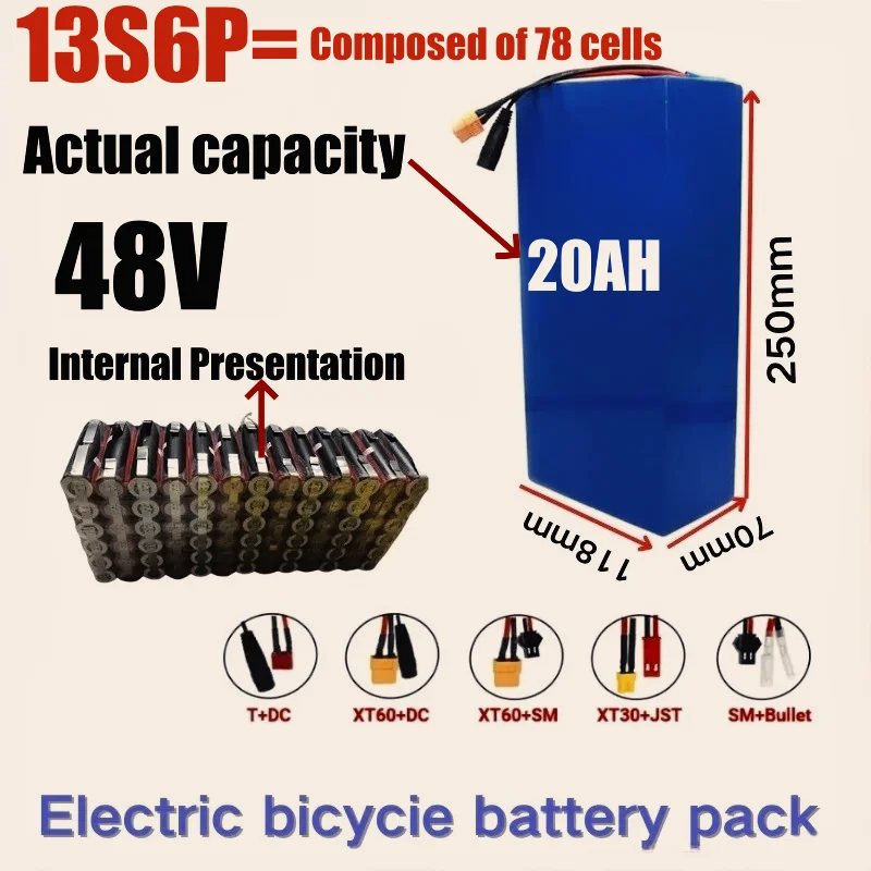 

48V 13s6p Lithium Battery Pack100%New Original 48v20000mAh 2000W Citycoco Motorized Scooter Batteries Built in 50A BMS 18650.00
