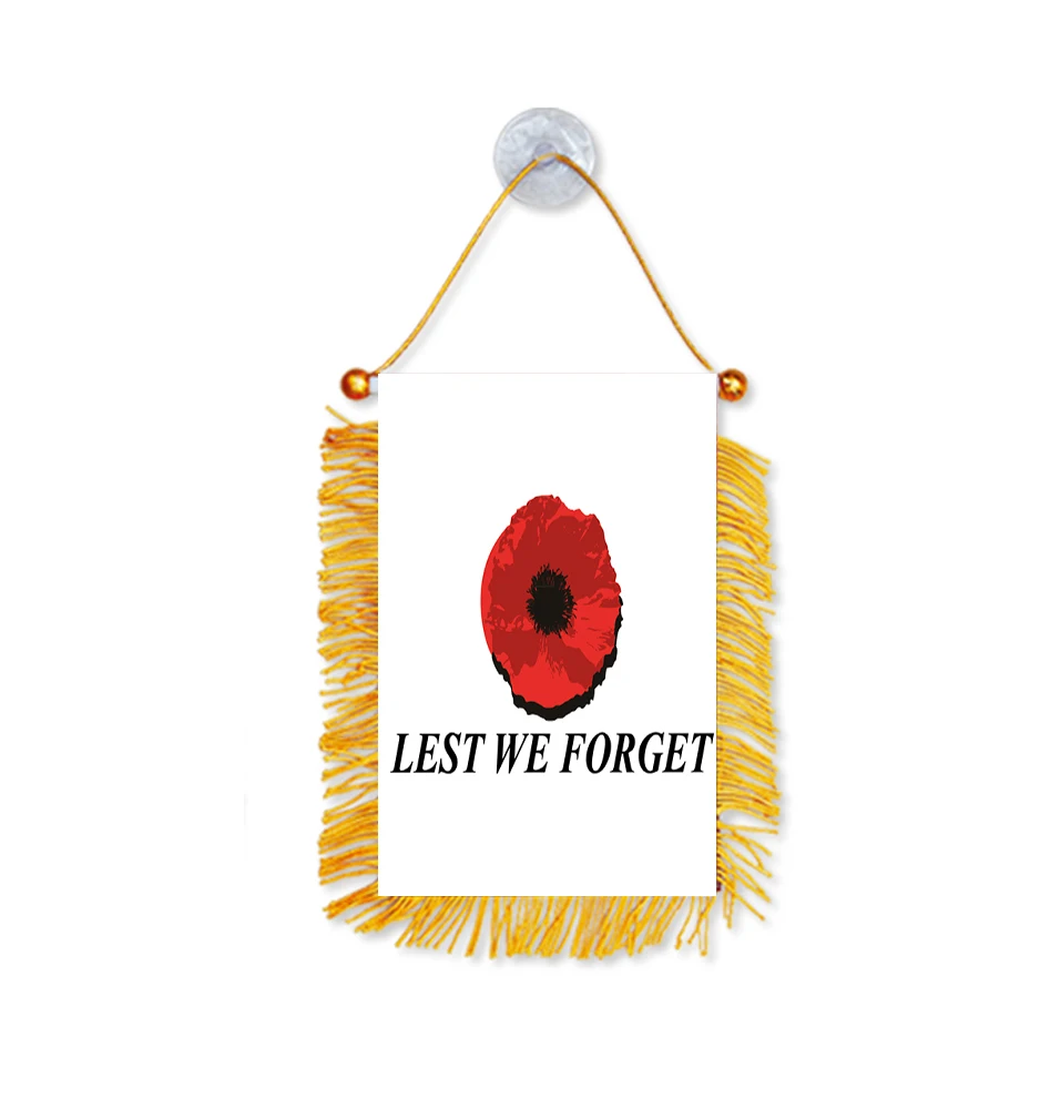 Directly Delivery Car Window Decoration Stain Bunting Pennant Last we forget Flags