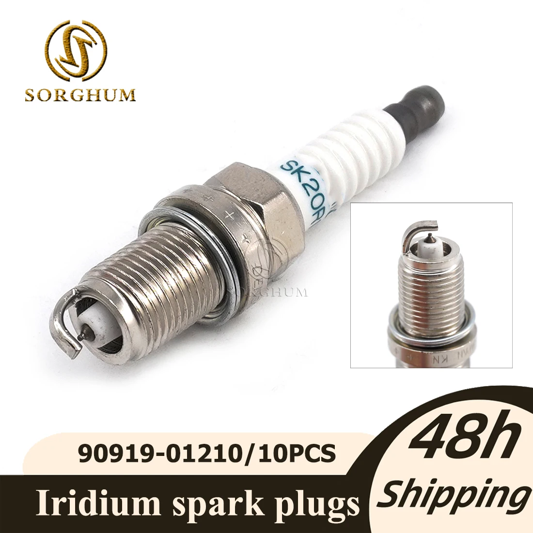 Sorghum 10PCS For Toyota Scion Camry RAV4 Tundra Lexus 4.7L/V8 SK20R11 3297  90919-01210 Japan Iridium Spark Plugs 9091901210