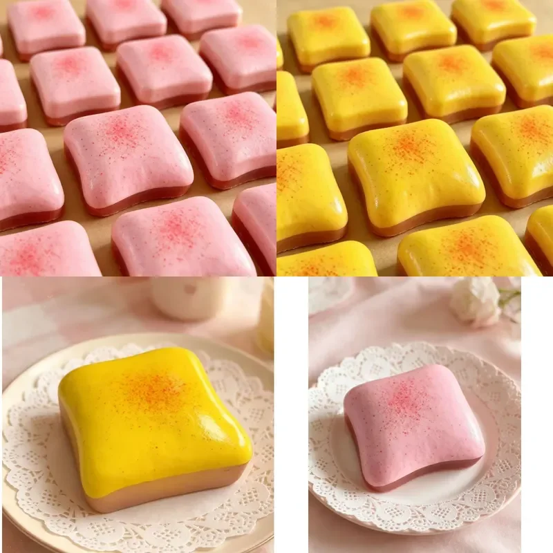 Beliebtes Butter-Toast-Brot, langsam zurückfederndes, nasses, weiches Saugspielzeug zur Fingerentspannung, Quetsch-Dekompressionsspielzeug, Anti-Stress-Spielzeug