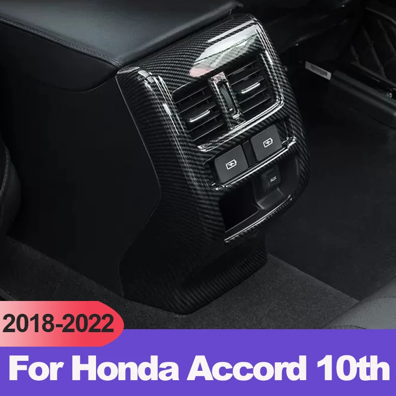 ABS Car Rear Armrest Box Air Conditioning Outlet Vent Cover Sticker For Honda Accord 10th X 2018 2019 2020 2021 2022 Accessories
