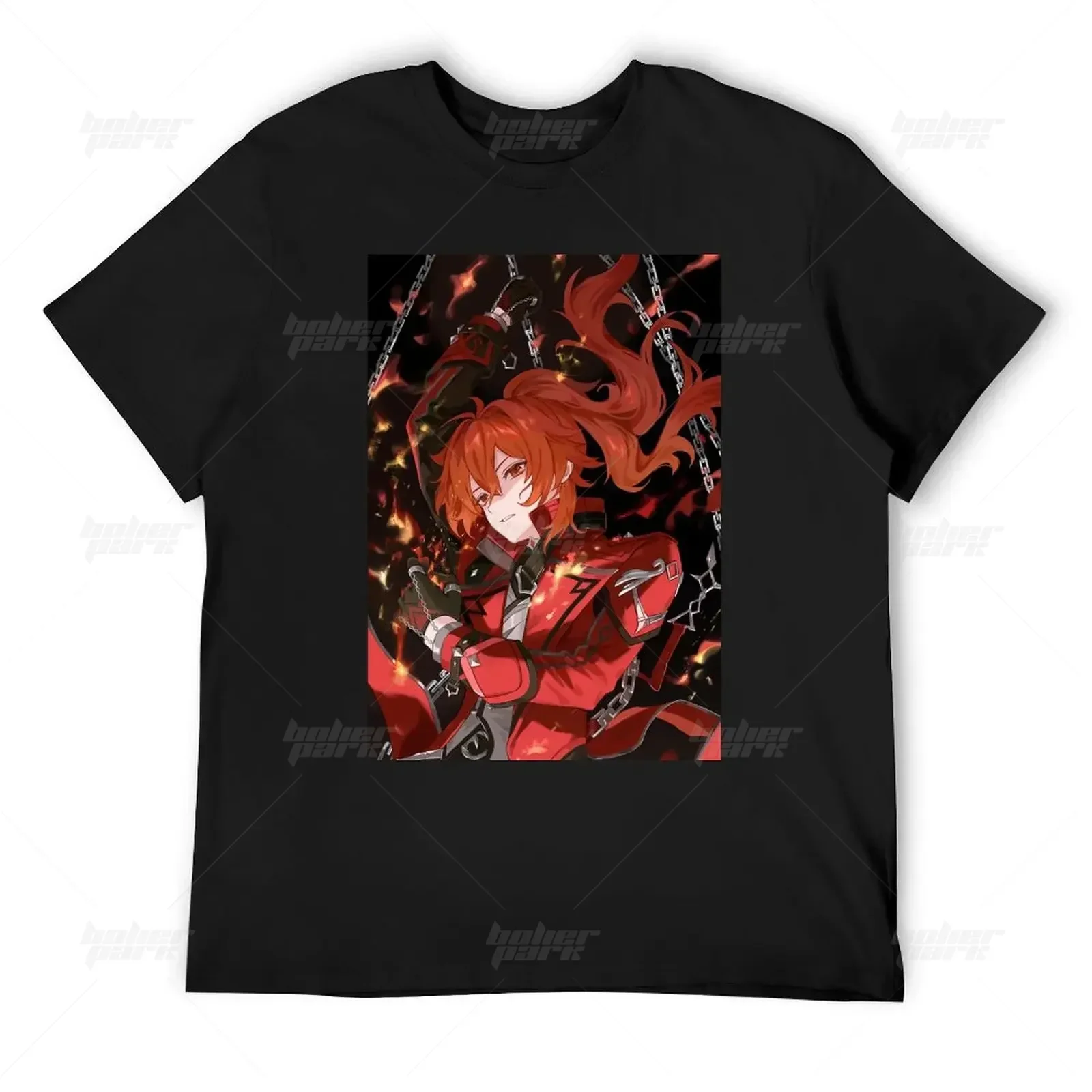 Classic Genshin Impact Printde Women T-shirt Diluc Graphic Fashion Short Sleeve Men Tees Summer Cotton Unisex Y2k Clothing Tops