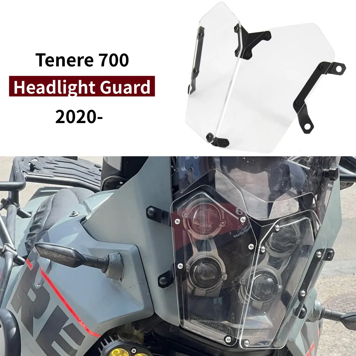 

Tenere700 Motorcycle Accessories Acrylic Headlight Guard Protector Transparent Lens Cover For Yamaha Tenere 700 TENERE700 2020-