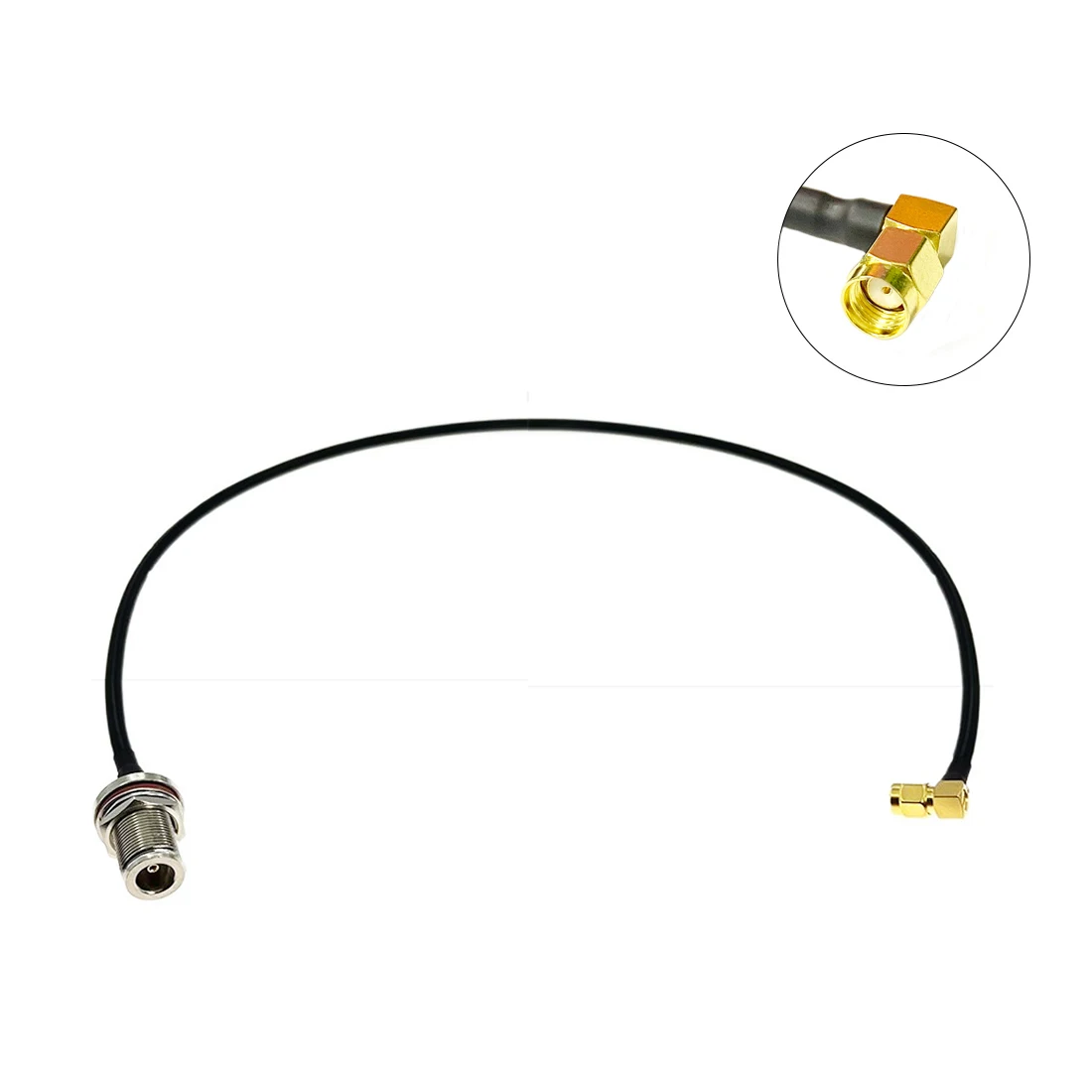 

Wireless Modem Extension RP SMA Male Plug Right Angle to N Female Bulkhead Pigtail Cable Adapter RG58 50CM/100CM