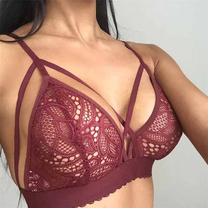 See Through Lace Mesh Unlined Bra Lace Bras Bralette Sexy Unpadded for Women