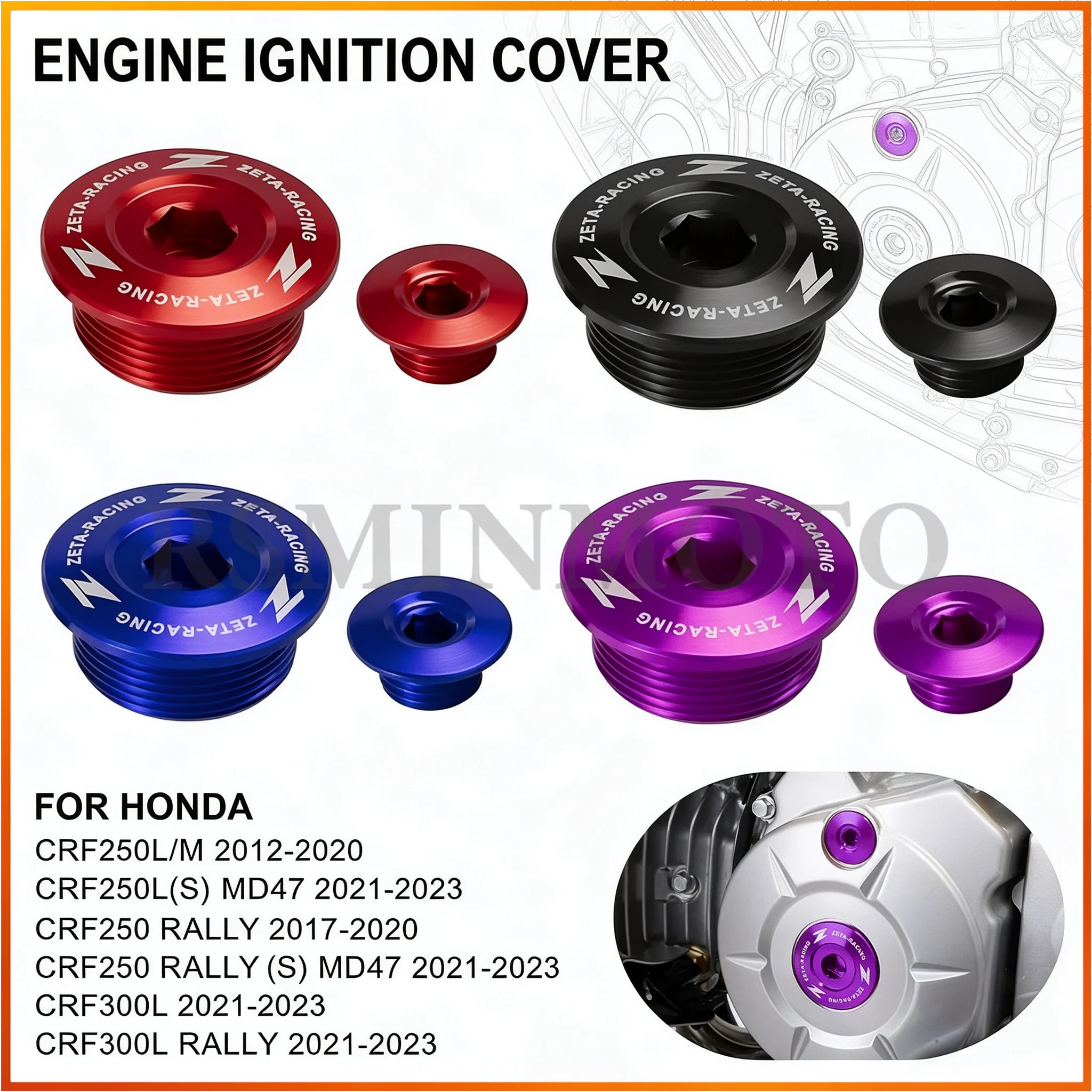 Motorcycle Engine Ignition Cover Hole Decorative Plug Screw For Honda CRF150L CRF250L/M CRF300L RALLY 2021-2023 Accessories