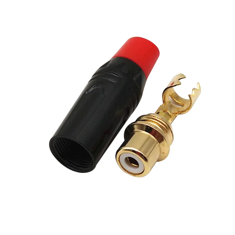 4/8/16/48PCS Gold Plated RCA Female Jack Connector RCA Socket Adapter RCA Cable Welding Connetor AV HIFI Parts Black&Red