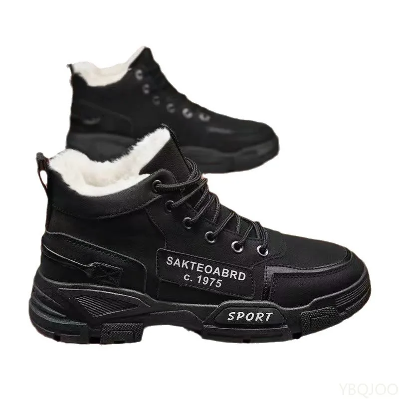 Fashionable versatile workwear high top men's shoes autumn winter new items men's cotton shoes warm casual anti slip snow boots view 4