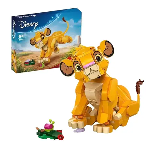2025 Disney Rey León serie de películas clásicas joven Simba modelo bloques de construcción punto chico niños niñas juguetes regalo cumpleaños conjunto