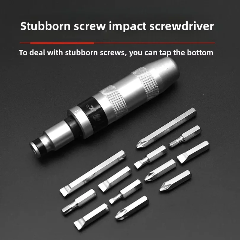 13-piece Set of Impact Screwdriver, Broken Screw Remover, Rusty and Stubborn Screw Remover Tools Tool Box