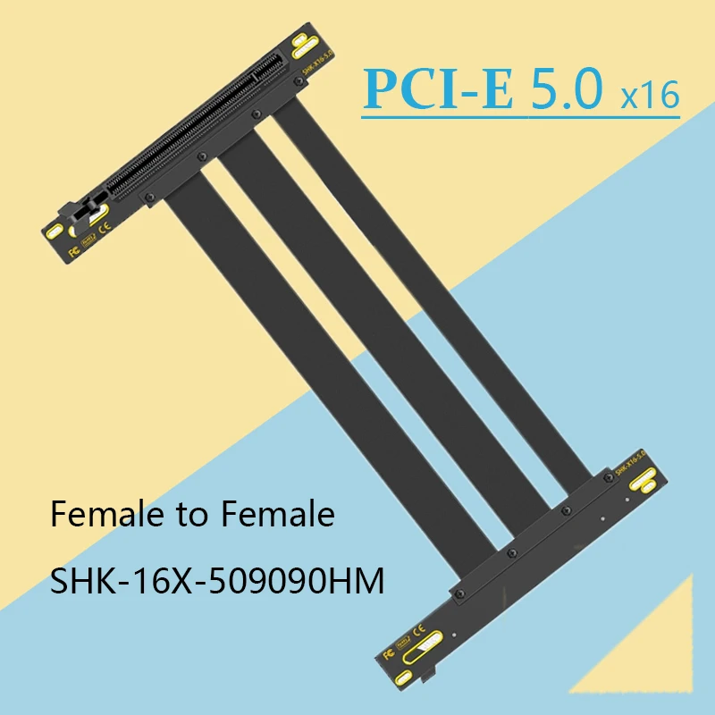 Full Speed PCIE 5.0 16x Riser Cable Graphics Card Extension Cable PCI Express Port GPU Expansion Card Riser Shielded Extender