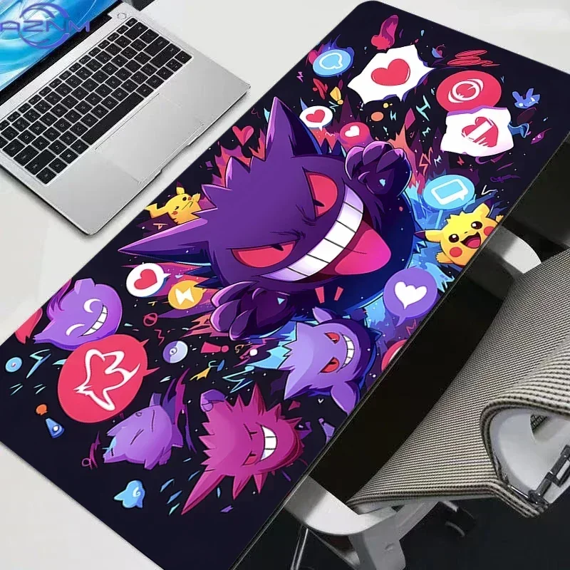 Gengar Purple Pop Art Anime Large Mousepad, Rubber Non Slip Desk Mat for Gaming and Office Desktop Decoration