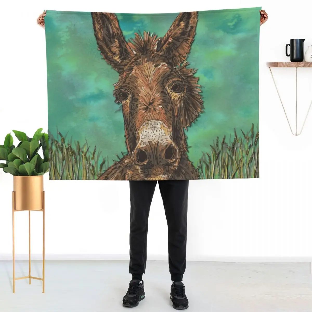 

Little Brown Donkey Throw Blanket Air Conditioner Soft Blanket for Office Home