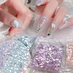 Nail Art Aurora Shell Flakes Abalone Nails Charms 3D Irregular Slice Shell Stone Sequins Nail Art Decoration Manicure Accessory