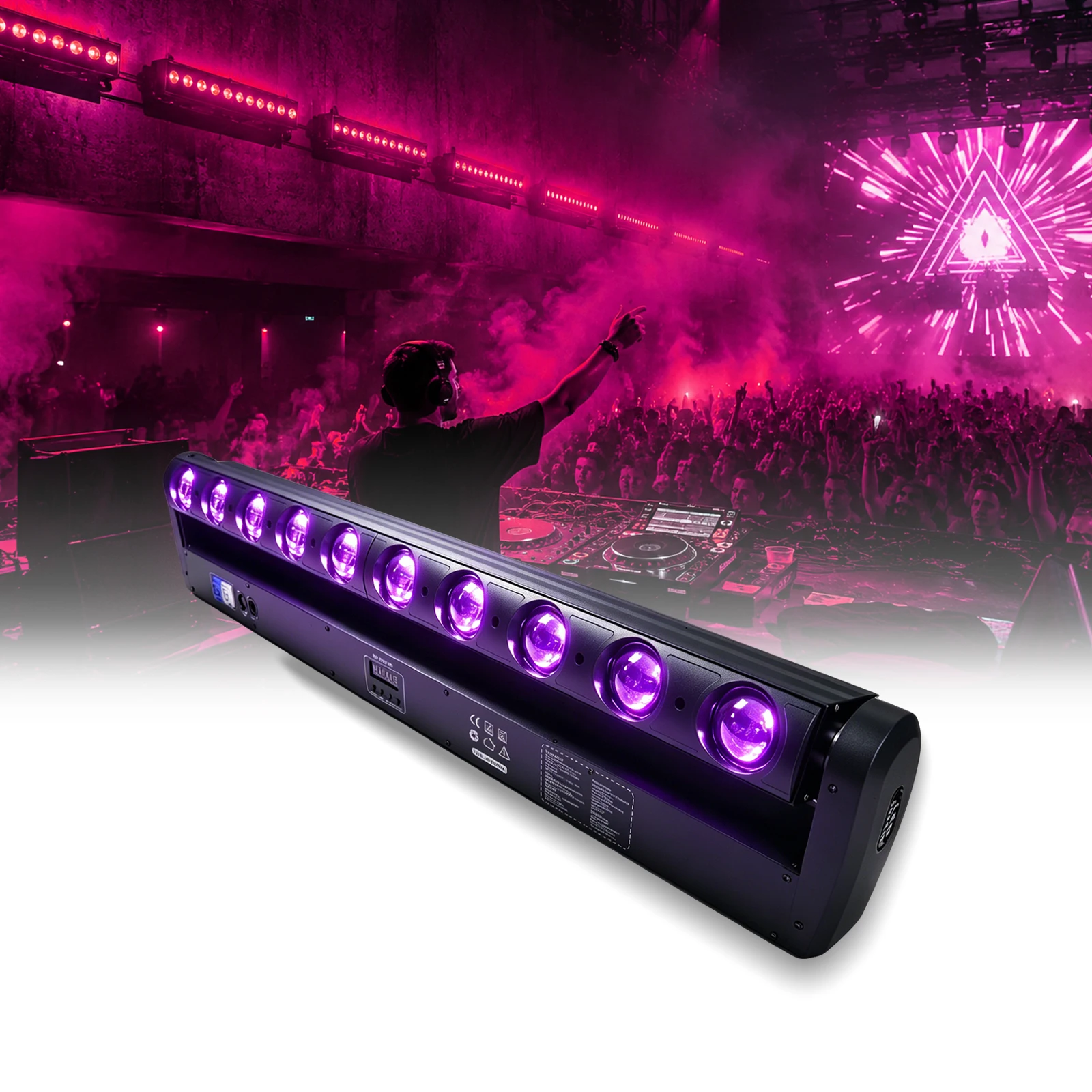 10x40W RGBW 4in1 LED Beam Wash Bar Moving Head Strobe Pixel Control DMX512 Aluminum Lamp for KTV DJ  Party Wedding
