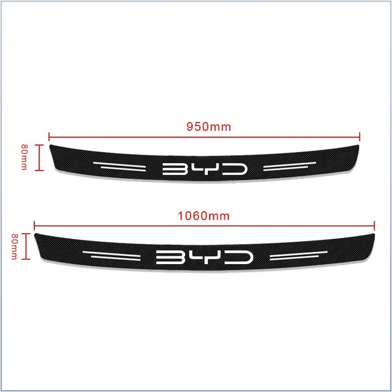 Carbon Fiber Car Rear Bumper Trunk Guard Protected Sticker for BYD Atto 3 Seal Seagull Act 3 Tang F3 Yuan Song Plus Valve Stems
