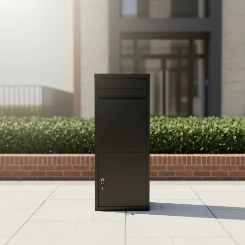 Steel mailbox wall-mounted parcel delivery box, home garden newspaper storage metal