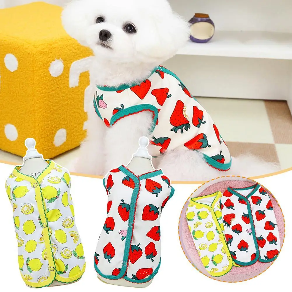 

Cute Pet Dog Cat Clothes Summer Puppy T Shirt for Small Dogs Cartoon Chihuahua Vest Pet Sunscreen Clothes Cat Vest T-s