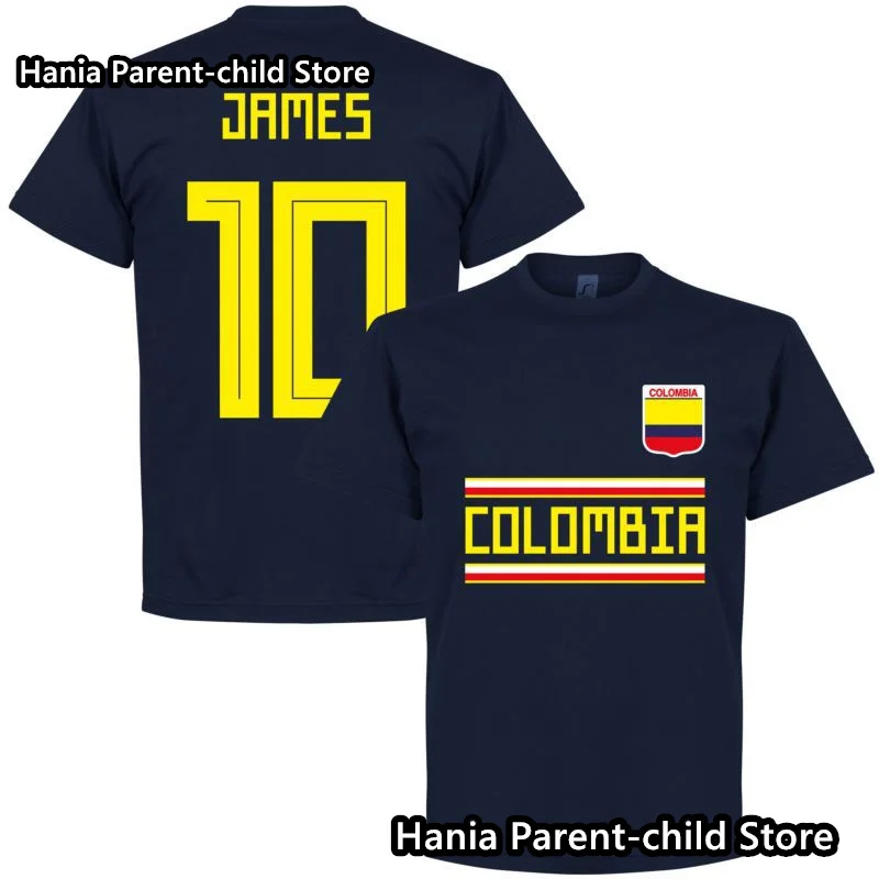 Men Kid New Arrival Summer Colombia Jersey Fan commemorative T-shirt Men Short Sleeve Top Sport Football Soccer Tees