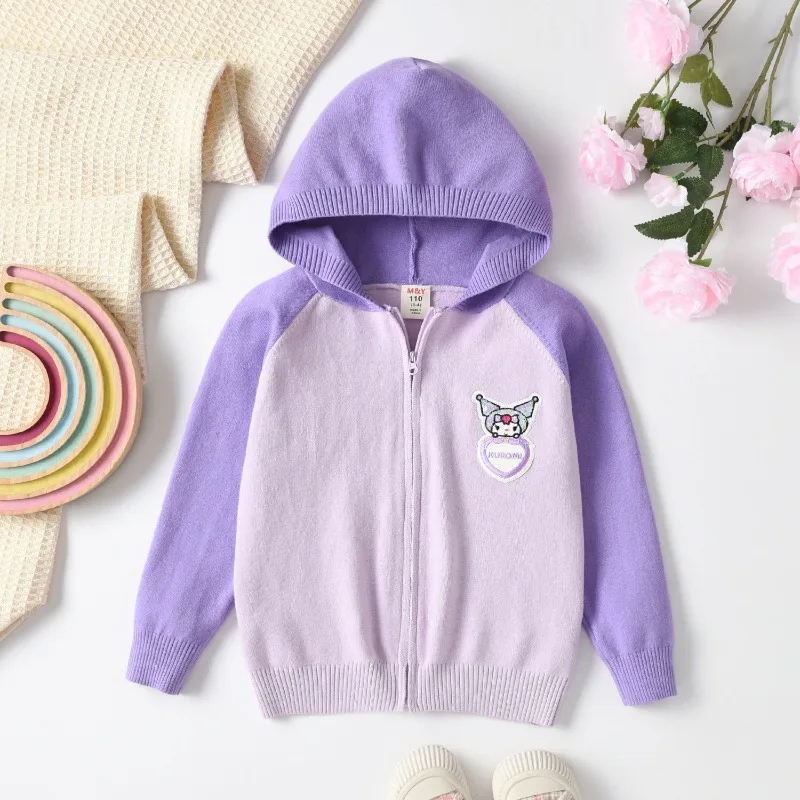 

Girls Boys Kawaii Sanrio Anime Casual Long Sleeve Jacket Clothes Cute Cartoon Hooded Zipper Coat Lovely Gifts for Girls