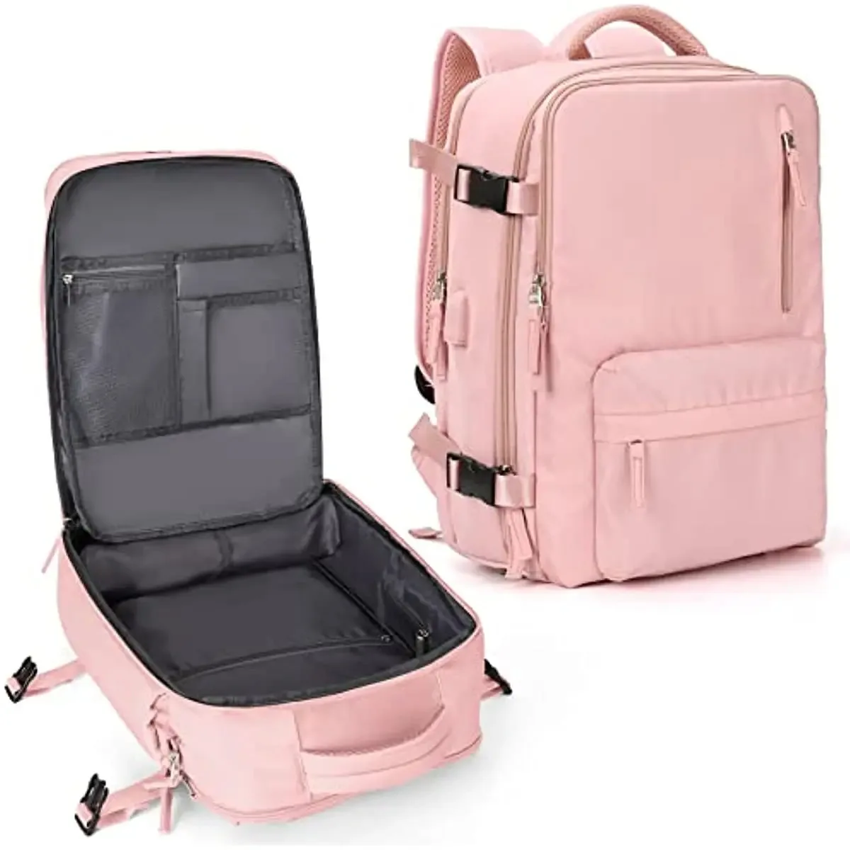 

2023 Women Large Travel Backpacks Waterproof Stylish Casual Daypack Bags With Luggage Strap & USB Charging Port Backpack