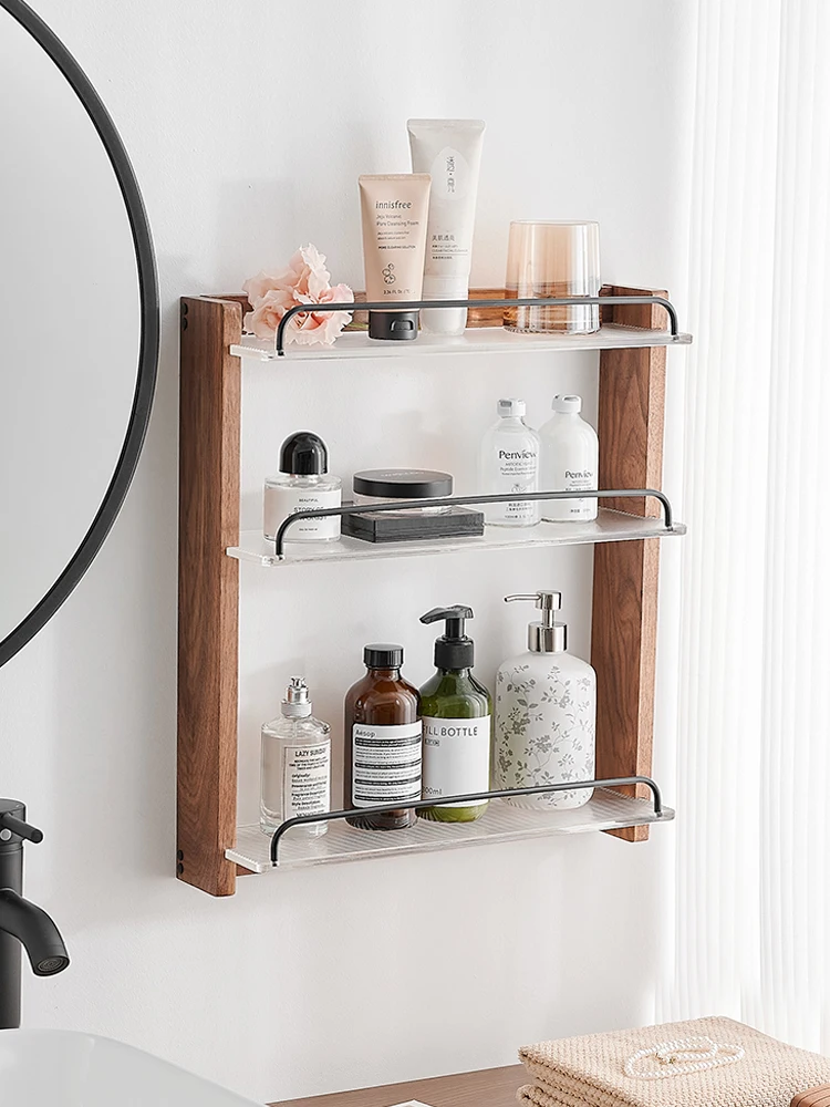 Non-punching bathroom rack wall-mounted bathroom storage cabinet