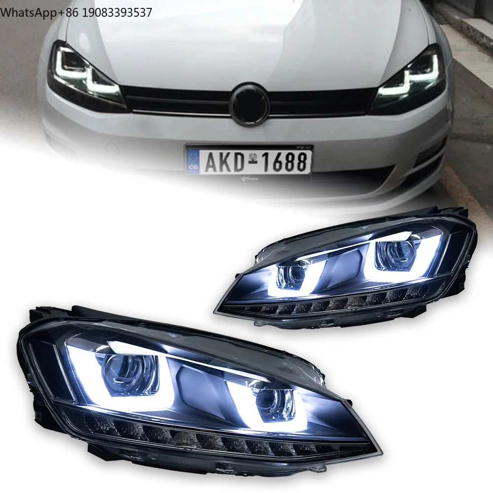 

Car Lights for Golf 7 Headlight 2013-2019 Golf7 LED Head Lamp Angel Eye Headlights Mk7 Drl Projector Lens Automotive Accessories