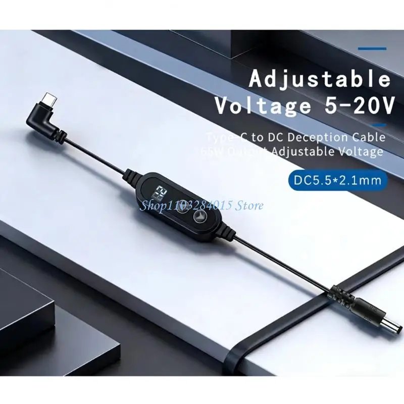 R6FF Advanced USB C to DC5.5 Direct Power Supply 100W Multiple Power Device  5V-20V For Electronics And Office Use