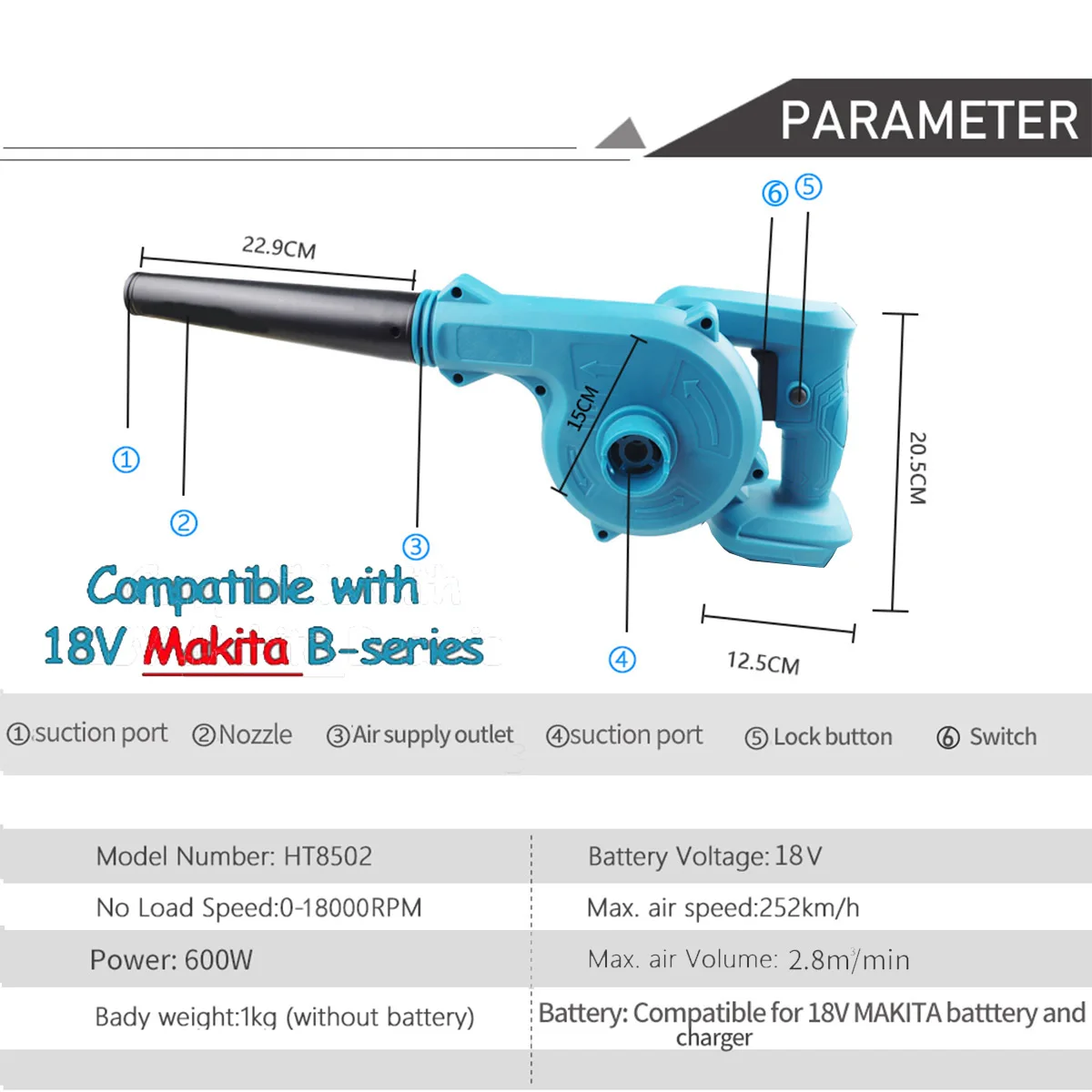 NEWONE Compatible 18V Makita Air blower/Electric Saw/Trimmer/Grinder/Polisher Tool/Electric Screwdriver Series Power tools Set