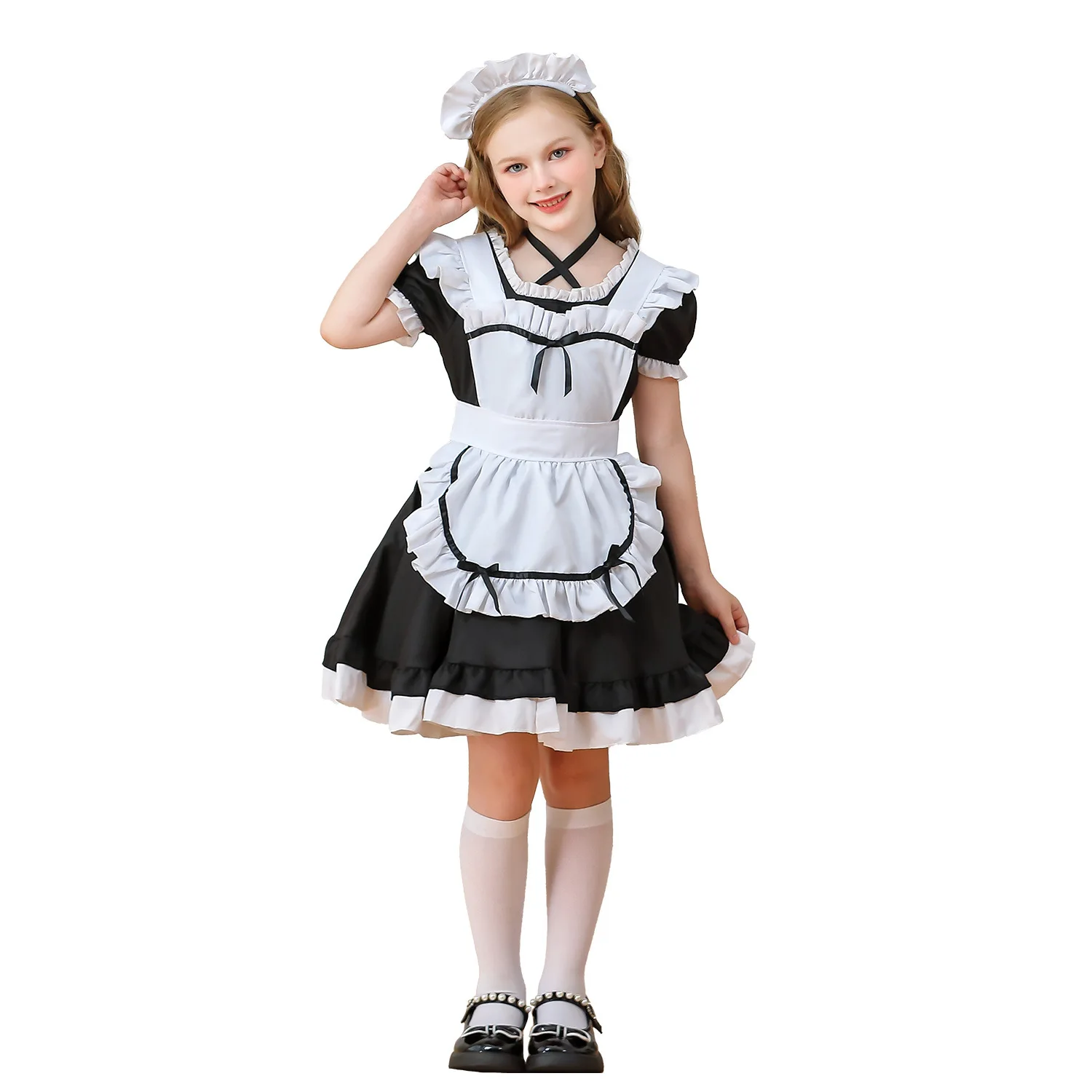 Maid Cosplay Lolita Costume Dress For Girls Japan Animation Style Outfit Plus Size Cute Aesthetic Country French Princess Dress view 2