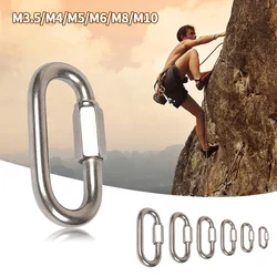 M3.5 M4 M5 M6 M8 M10 304 Stainless Steel Spring Snap Carabiner Quick Link Lock Ring Hook Snap Shackle Chain Fastener Hook