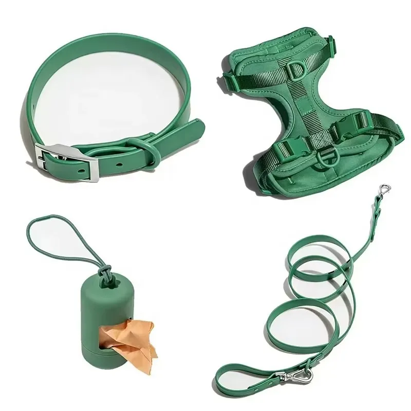 2026-no-pull-personalized-luxury-designer-pvc-neoprene-pet-vest-dog-lead-collar-harness-leash-set-with-leash