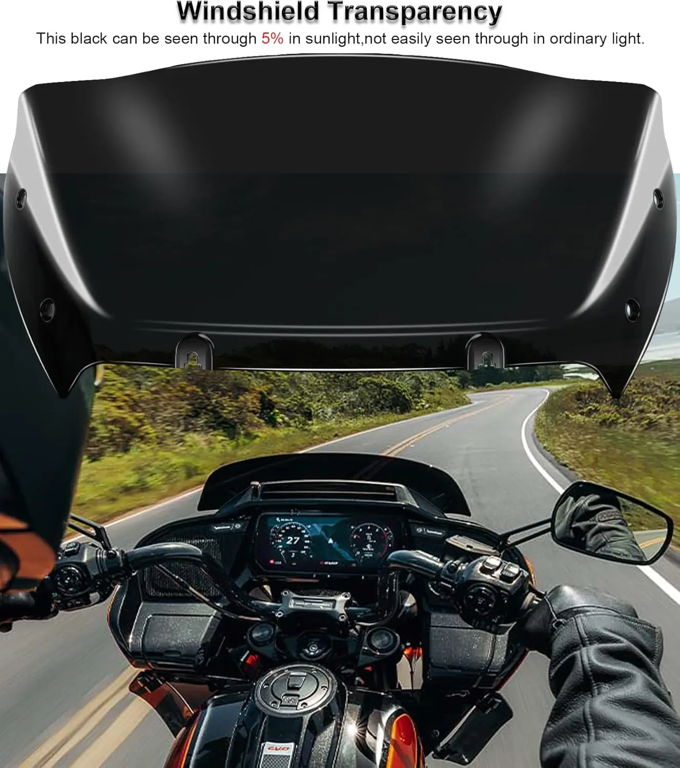مقسم الرياح للزجاج الأمامي مقاس 9 بوصات متوافق مع Harley Davidson CVO Road Glide FLTRXSE 2023-up، CVO Road Glide ST FL