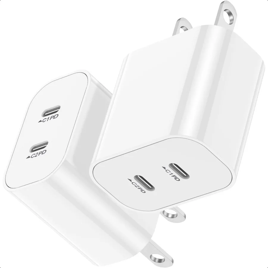 

USB C Fast Charger BlockUSB C Charging Block 2Pack Type C 2in1 Dual Ports Plug Wall Charger Fast Type C Charger for iPhone 16 1