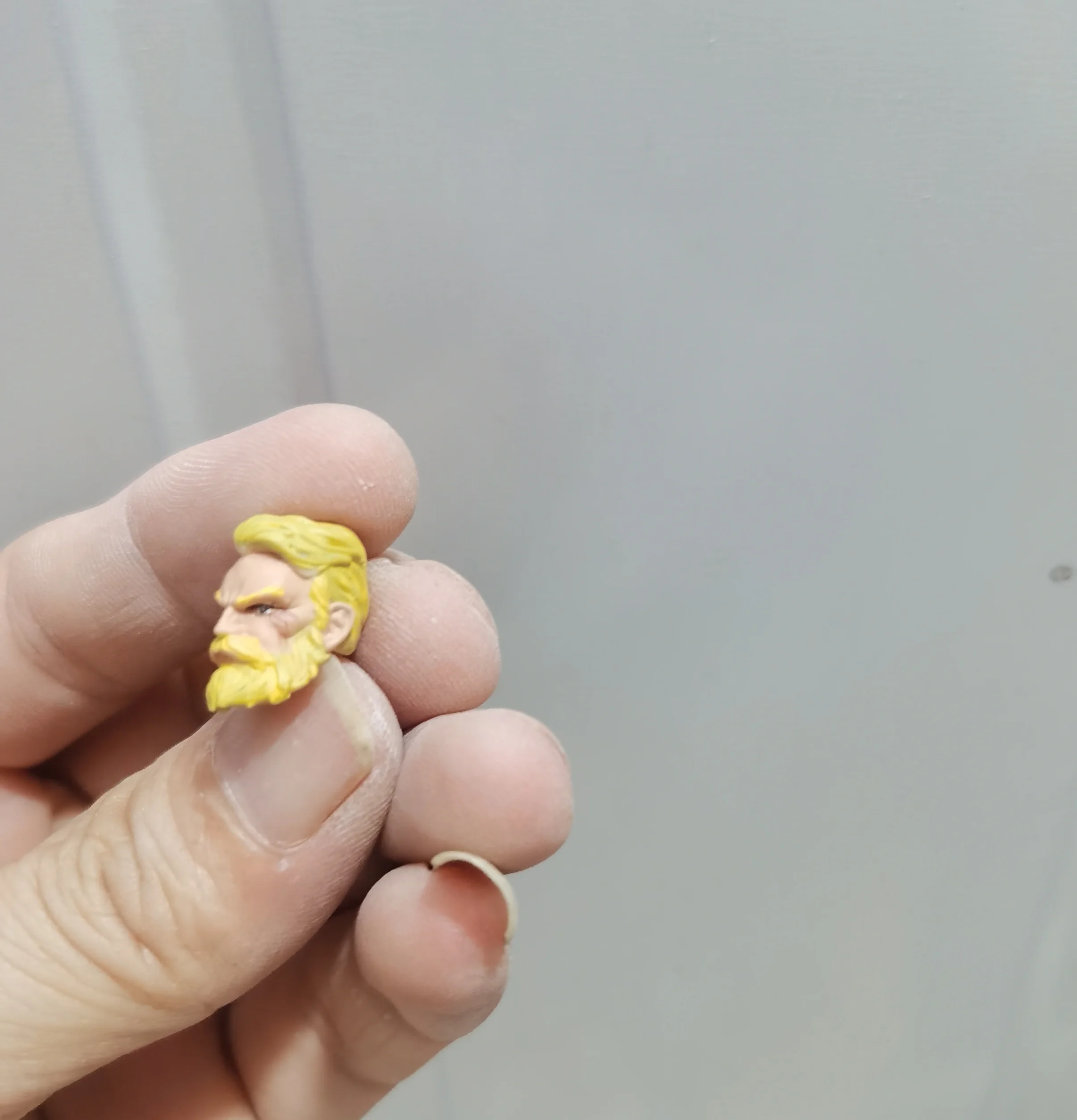 Cabeza de Cable de cómic pintada, pelo amarillo tallado, figura de acción de 3,75 pulgadas, 1/18