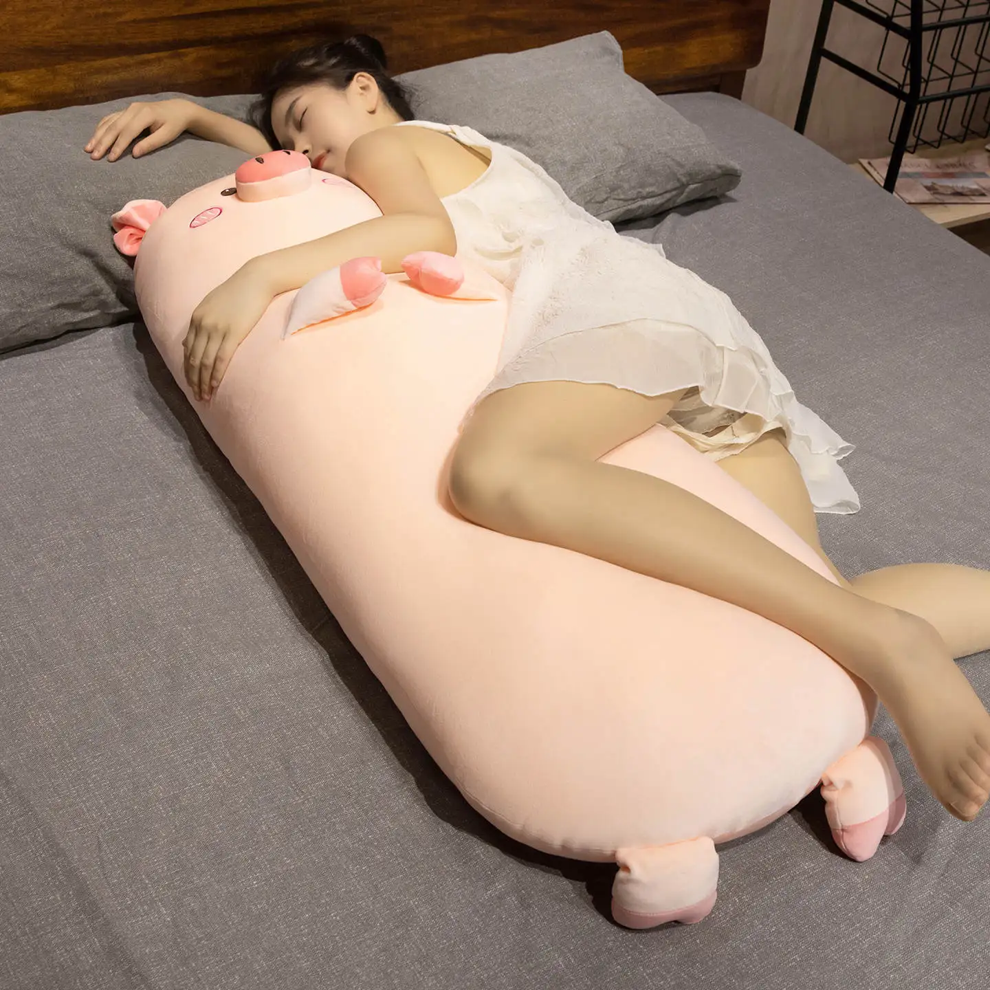 70/90CM Leuk Lang Varken Pluche Sierkussen Zacht Knuffeldier Pop Mooie Roze Varken Kussen Pop Bank slaapkamer Decoratie