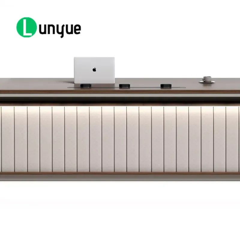 Luxury Modern Walnut Modular Executive Desk Wooden Manager Office Furniture for Hotel Home Business High End Design