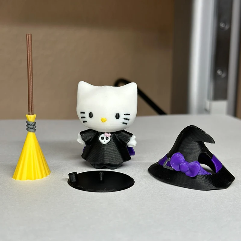 الساحرة مرحبا كيتي تمثال Kawaii أنيمي الشكل جمع نموذج الحلي ثلاثية الأبعاد مطبوعة سطح المكتب الصغيرة المنحوتات هالوين ديكور هدية