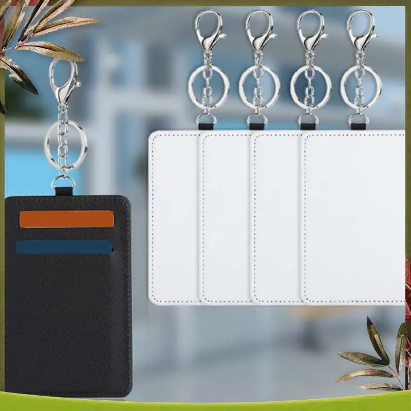 

New-10Pcs Dye Sublimation Rectangle Portable Transportation Card Holder Work Card Holder Printable Card Holder Keychain