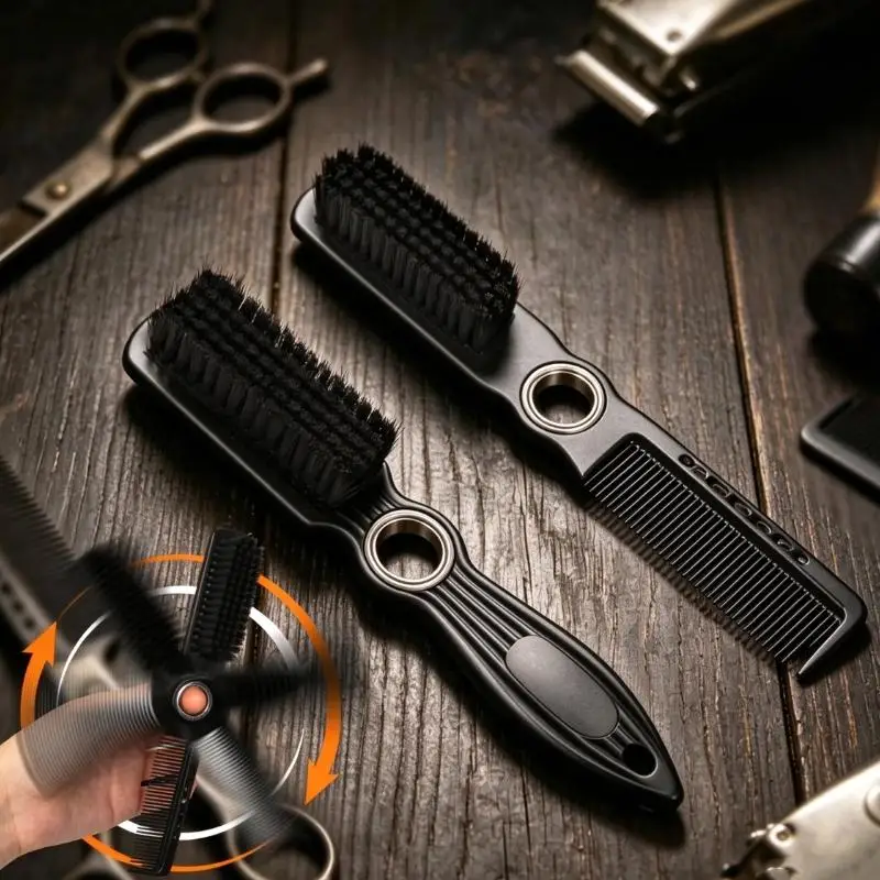 1Pcs Hair Cutting Neck Broken Hair Dust Cleaning Hair Brush 360° Rotating Barber Fade Brush Salon Gradient Haircut Styling Tool
