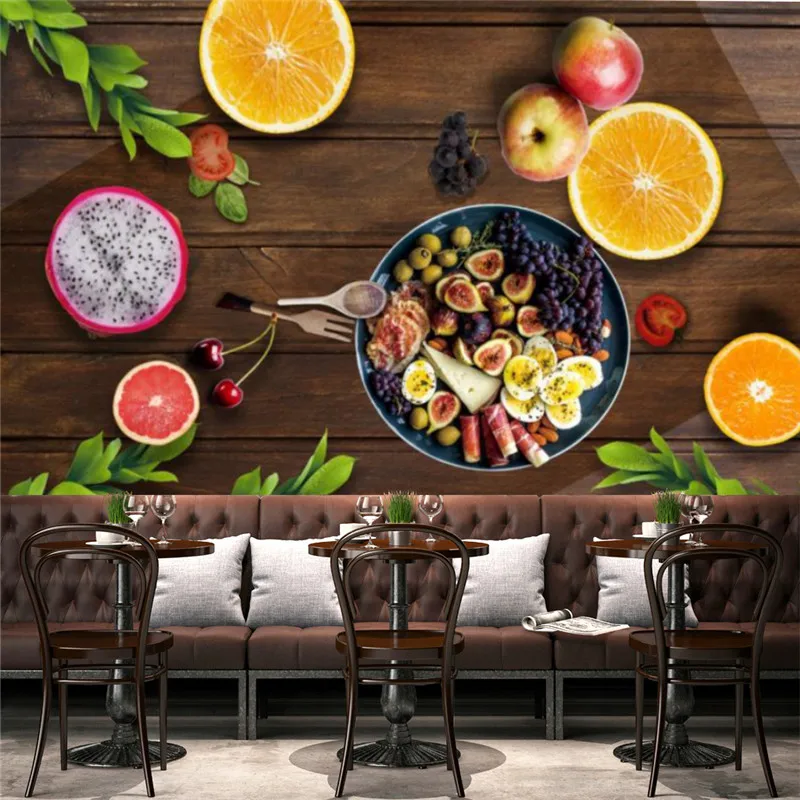 

Custom Orange Pitaya Variety Fruit Industrial Decor Wallpaper Restaurant Background Wall Papers Mural Decoration Painting