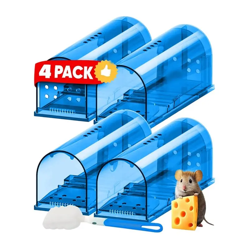 

A60zhigh-Quality 4Pcs Plastic Rat Cages, Rat Traps, And Rat Extermination Device Toolsmay